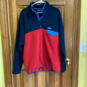 Patagonia synchilla , large, red and navy.  like new
